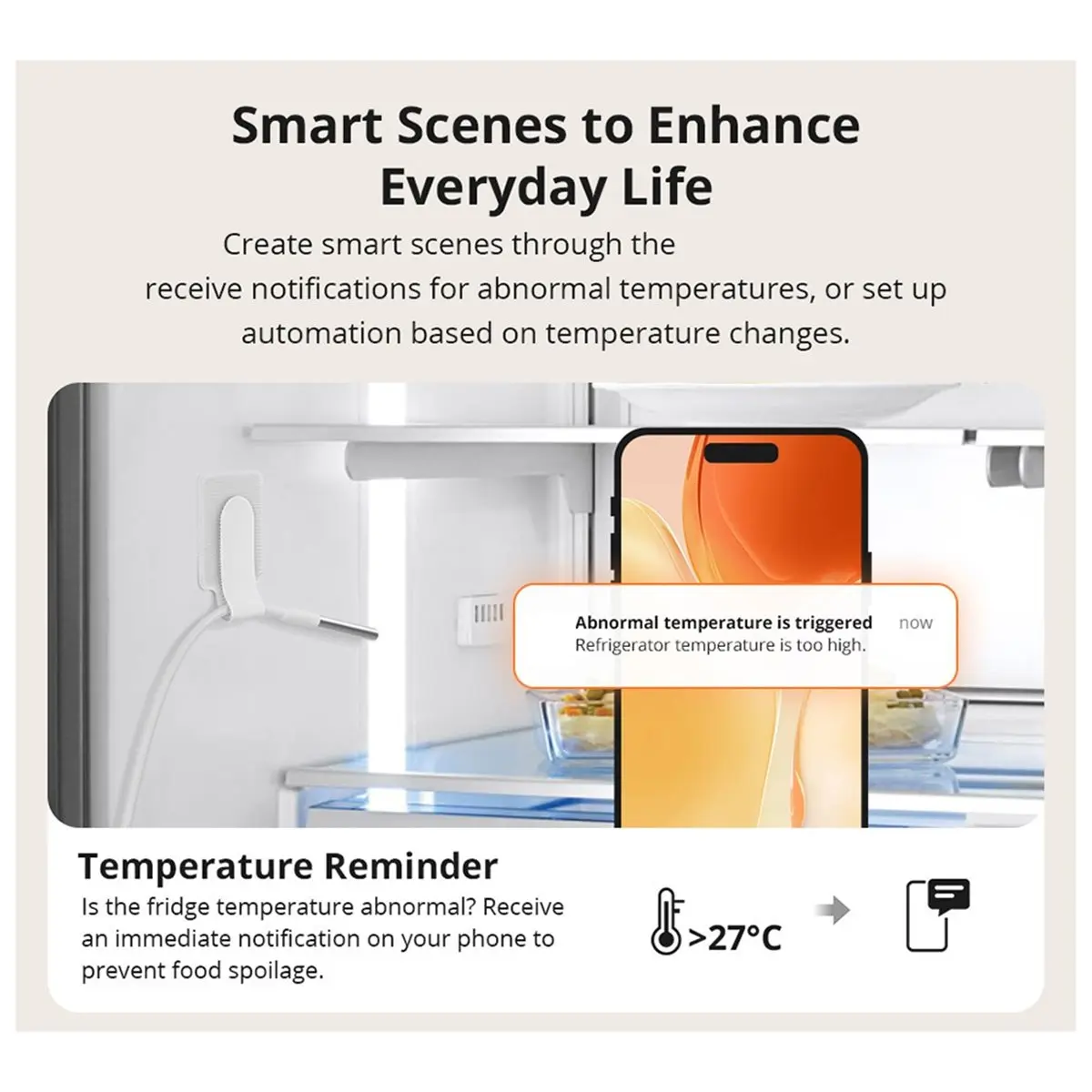 

T22C SNZB-02LD Zigbee3.0 LCD Smart Thermometer with Probe IP65 Waterproof for Fridge Pool Fish Tank Wine Cellar Via ZBBridge