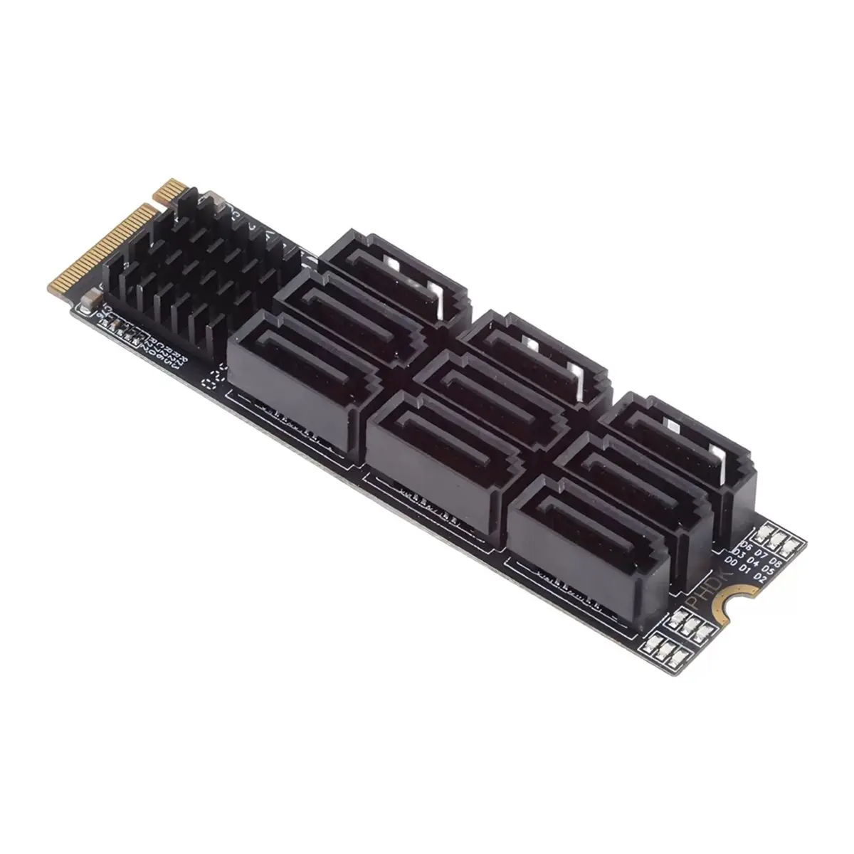 【☾♦2026 TOP Global□】M.2 M KEY Nvme to 9 Ports SATA 3.0 Adapter 6Gbps M.2 NVME to SATA 3.0 Converter Hard Disk Capacity for Deskt