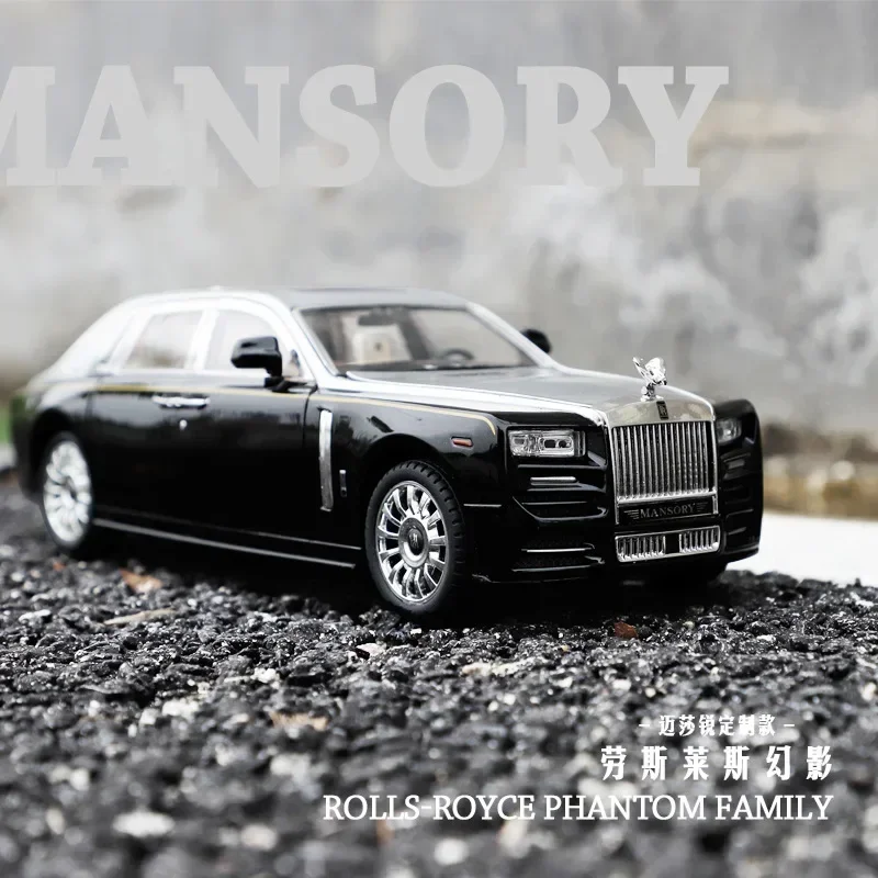 

Модель автомобиля из литого металлического сплава в масштабе 1:24 Rolls Royce Phantom, модель автомобиля с эффектом заднего звука, коллекция подарков для детей, A428