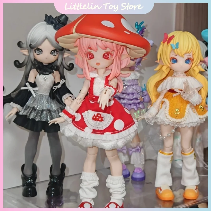 

Genuine Mushroom Fungus Series 1/12 Scale Bjd Doll Articulated Action Figures Decor Model Toys Mystery Box Girl'S Surprise Gift