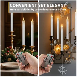 Velas Cónicas LED Flameshape – Control Remoto, Iluminación Navideña Sin Llama