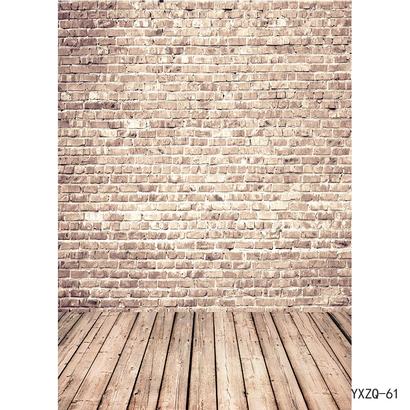 Photorealistic Fabric Vintage Brick Wall Wooden Floor Photography Backdrops Photo Background Studio PropYXZQ-05