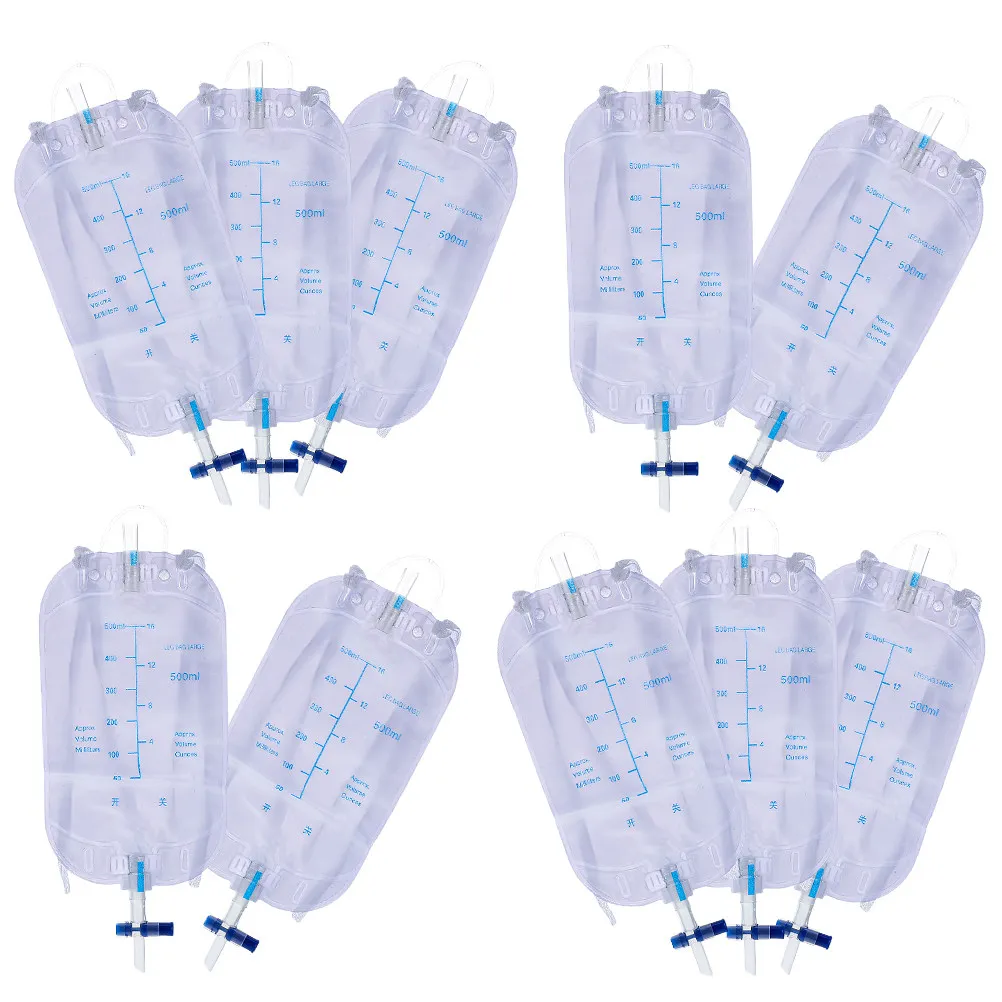 10Pcs Urine Collector Bags Wearable Urinary Drainage Kit for Elderly Disabled Patient Postoperation Use Urine Storage Bag
