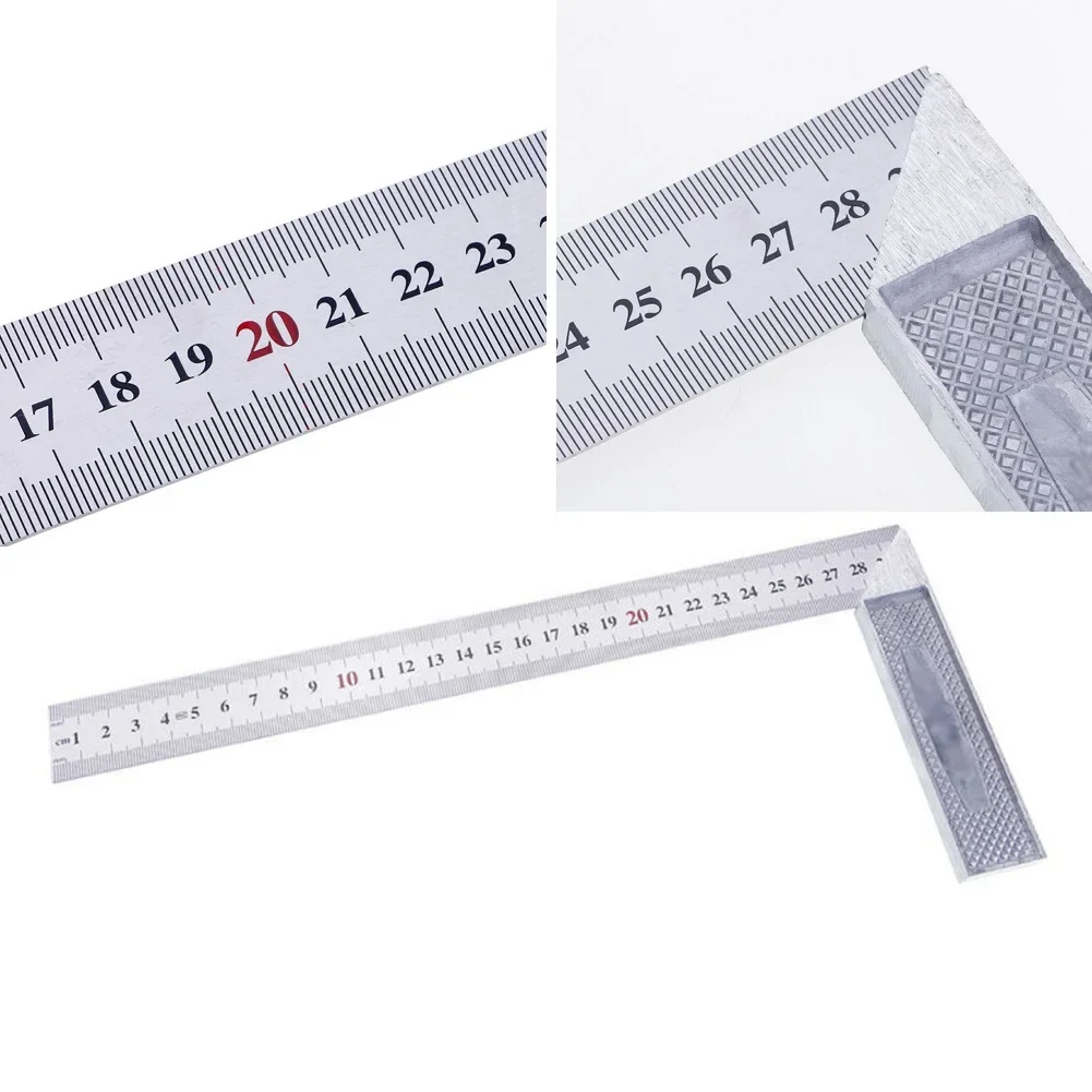 30cm Stainless Steel Right Angle Measuring Rule Tool Square Ruler 0-12 Inches Straight 90 Degree Angle Ruler Carpentry Measuring