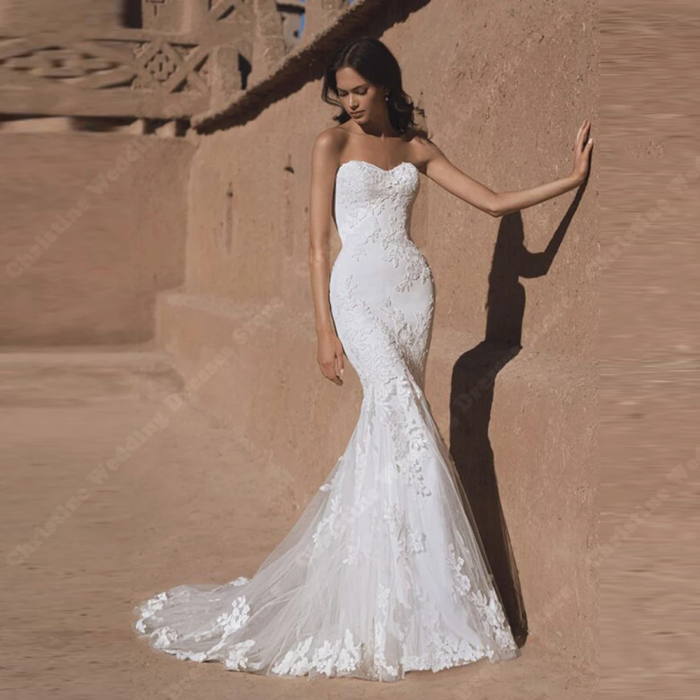 

Square Collar Wedding Dresses For Women Lace Appliques Mermaid Bride Robes Mopping Length Ball Vestidos De Novia Customized 2026