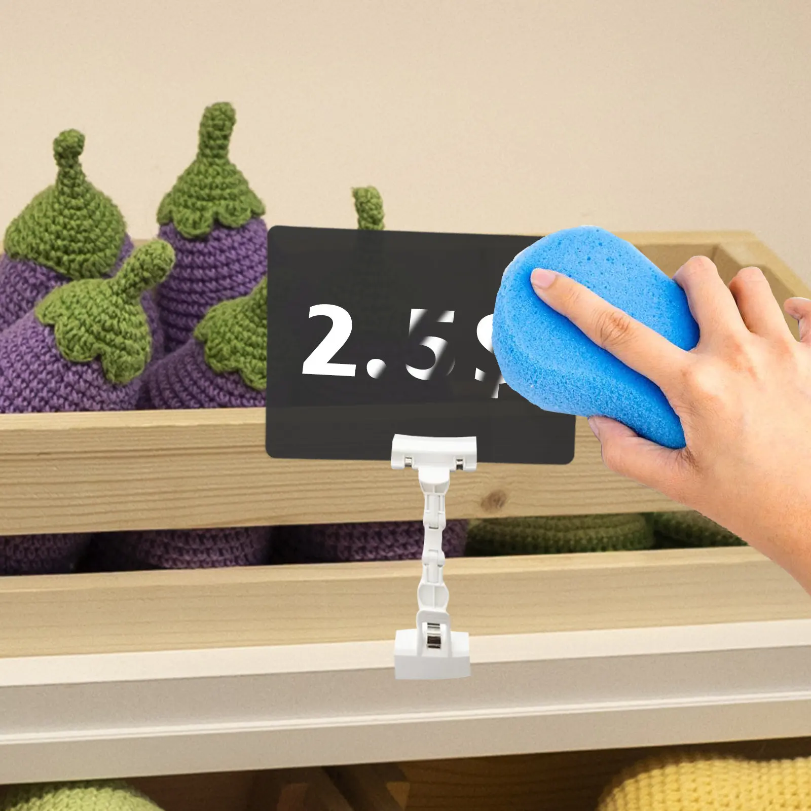 6Pcs A6 Waterproof Reusable Price Tags Double-Sided Plastic Shelf Labels for Supermarkets Dry Erase Shelf Label Holders