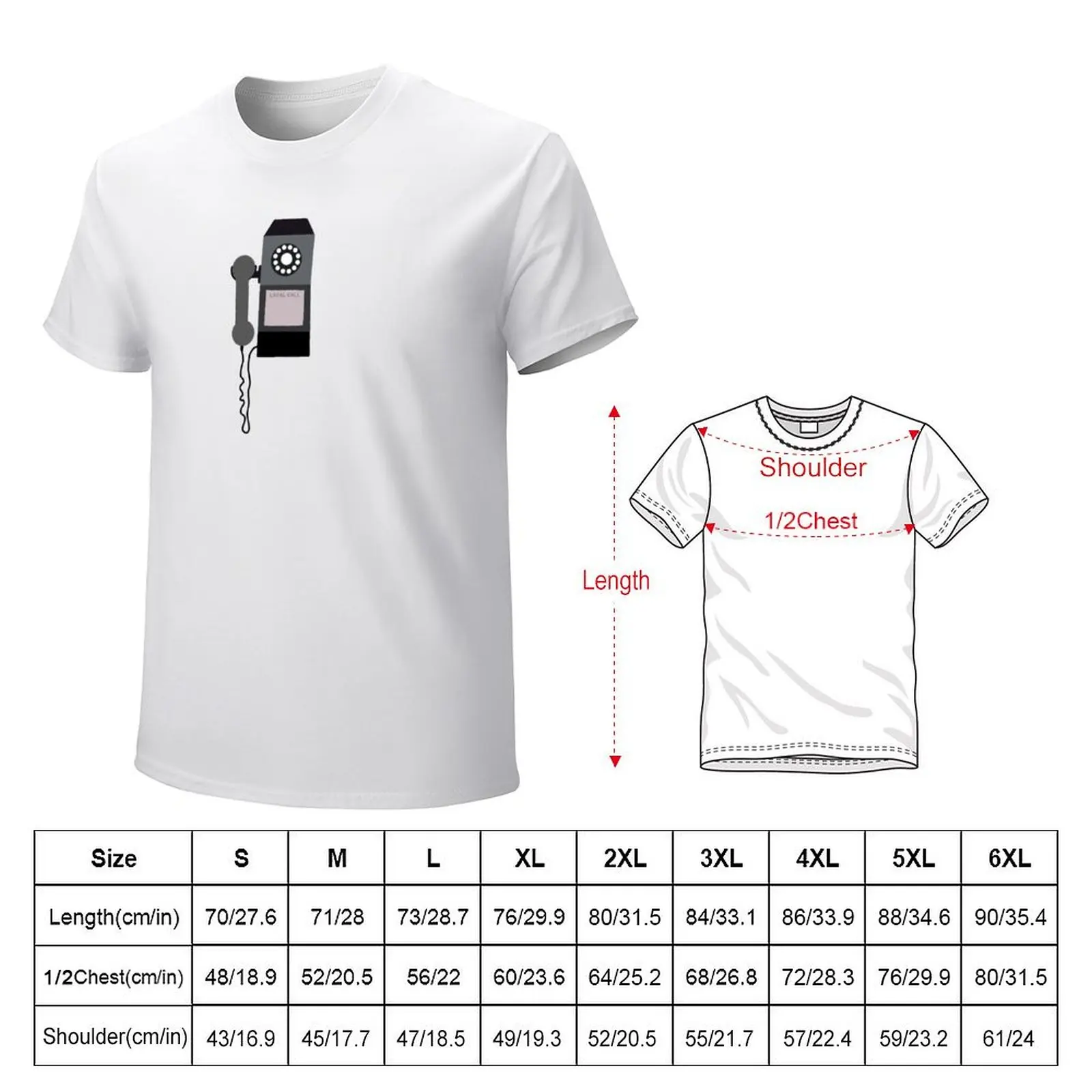 Plate dial telephone T-shirt sublime korean fashion plain cute clothes mens tall t shirts