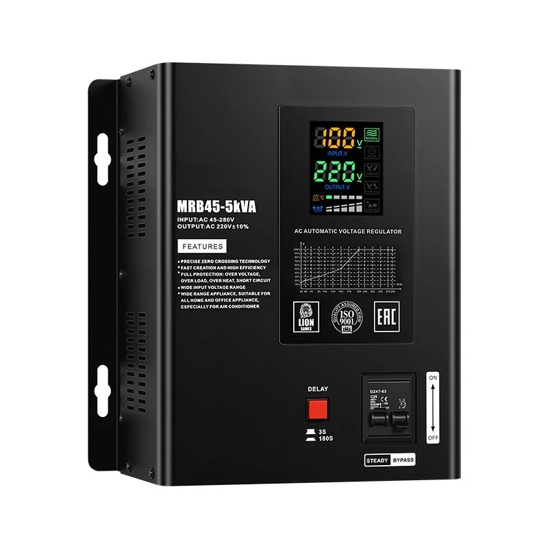 10kVA Fully Automatic Voltage Stabilizer 220V for Home Appliance with Wide Input 45-280V AC Regulator