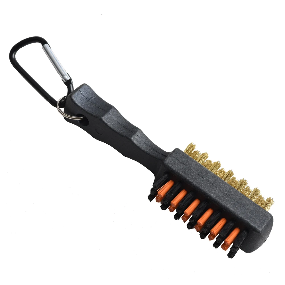 1Pc Golf Club Brush Groove Cleaner Dual Sided Tools Portable Metal Lightweight Nylon Golf Accessories For Iron Balls Shoes