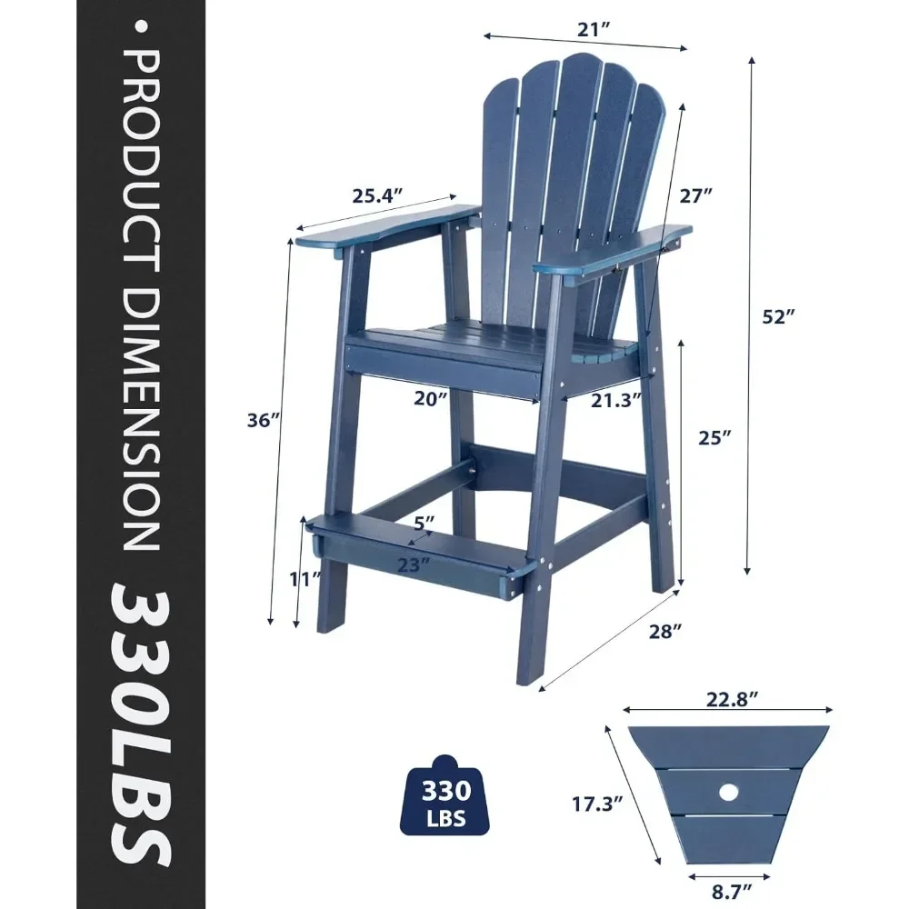 Outdoor Chair Set of 2, All Weather Resistant, High Load Capacity of 330 Lbs, Easy To Assemble, Garden Chair