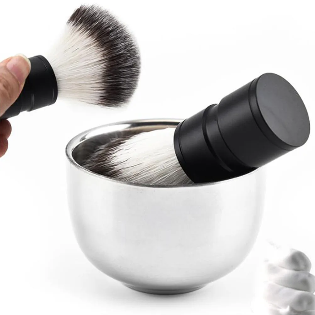 

2 Pcs Men Grooming Kit Beard Brush Set Shaving for Mug and Soap Mens Shave Child