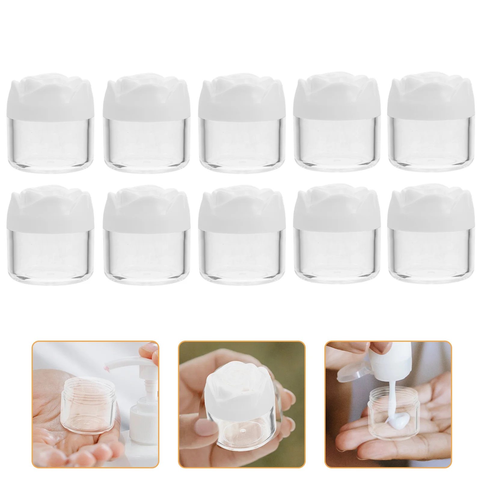 

12 Pcs Completely Sealed Container Travel Pots for Cream Size Containers Harmful Substance-free Creams Small Rose Shaped