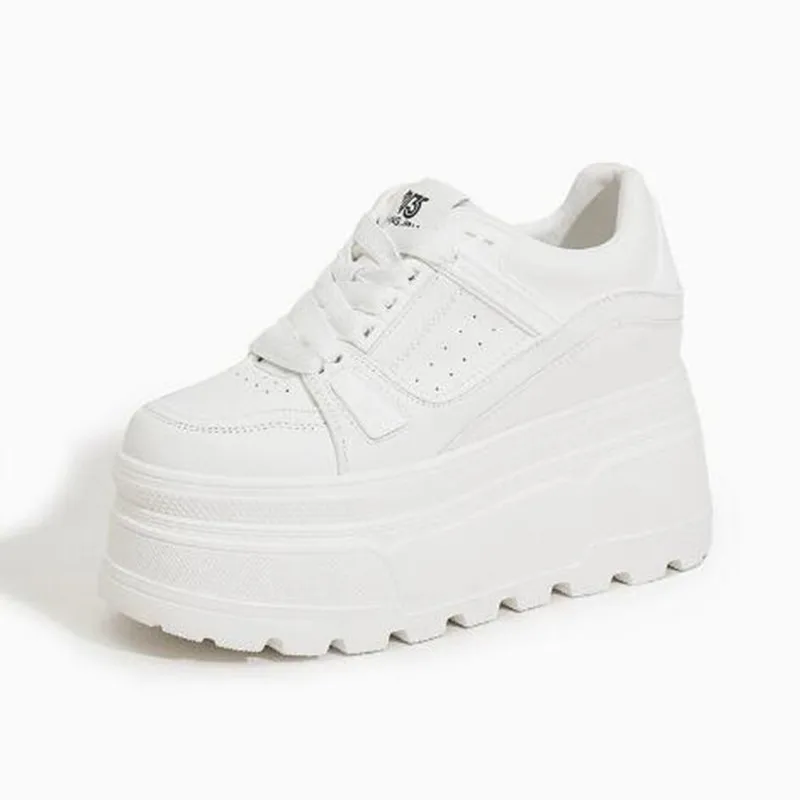 10CM Microfiber Leather Vulcanize Spring Flats Vulcanize High Brand Comfy Chunky Sneaker 2026 Autumn Platform Wedge Women Shoes