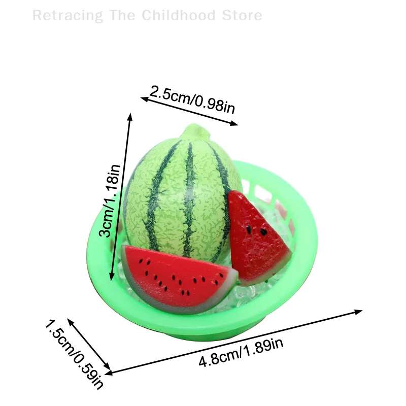 تتراجع متجر الطفولة 1/12 دمية محاكاة مثلج البطيخ Cantaloupe نموذج الفواكه اللعب دمى منزل اكسسوارات المطبخ