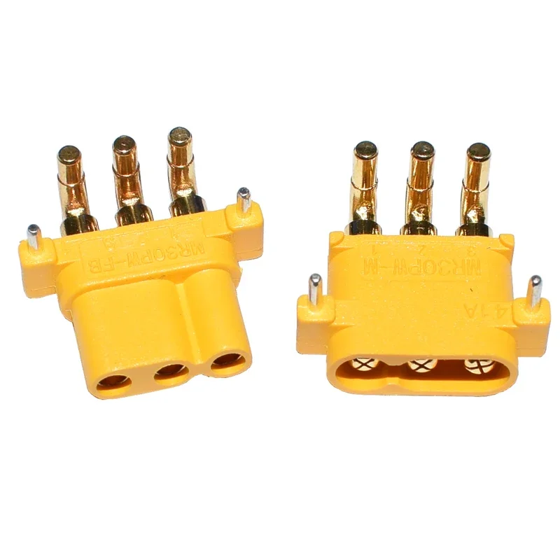 10 قطعة AMASS MR30PW MR-30 PCB 3-pin PCB ذكر أنثى 2 مللي متر رصاصة موصلات المقابس ل RC يبو بطارية مولتيكوبتر طائرة سيارات لعب