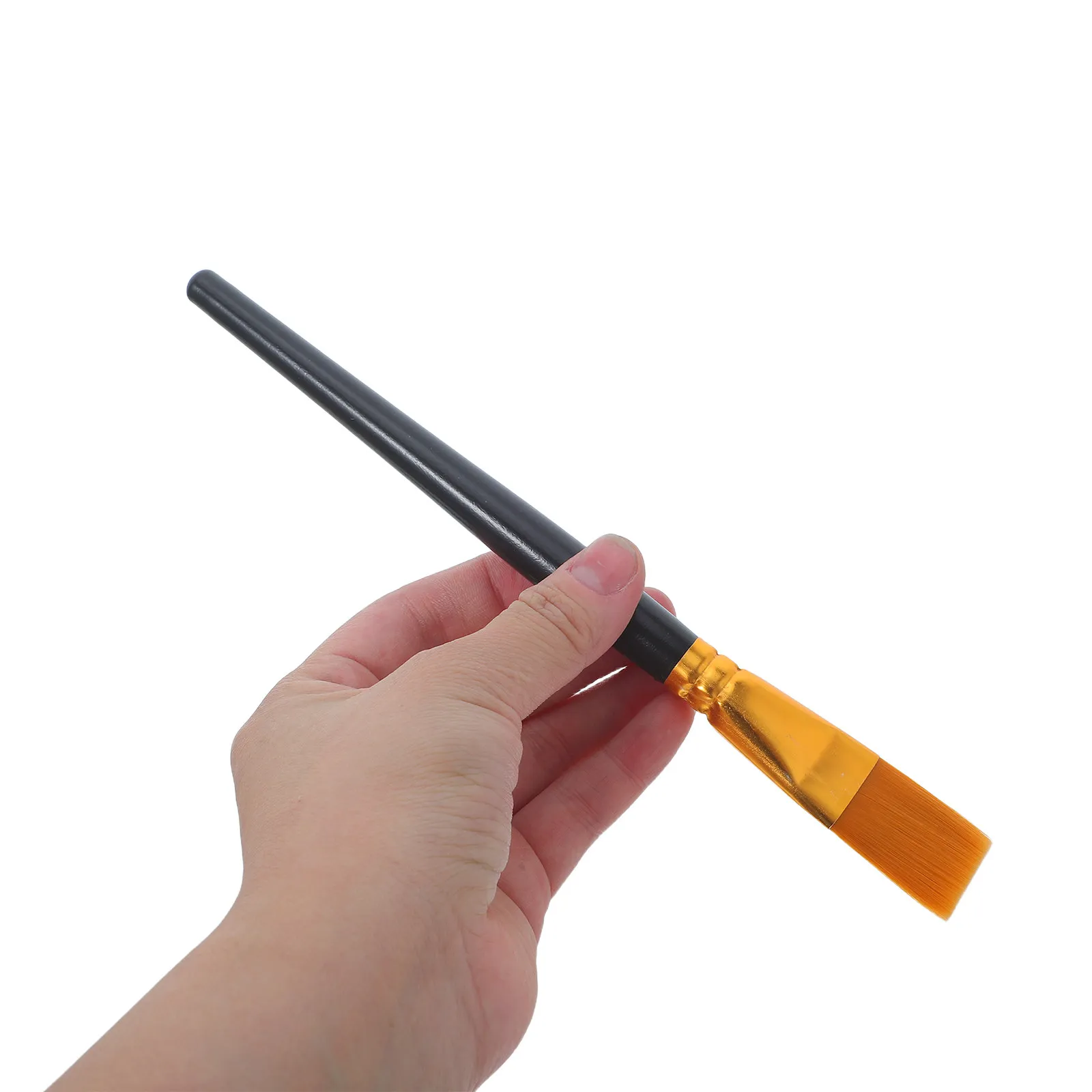 10Pcs Paint Brushes Set Nylon Hair Flat Tip Wooden Handle Comfort Grip for Face Body Painting Arts Crafts Preschool