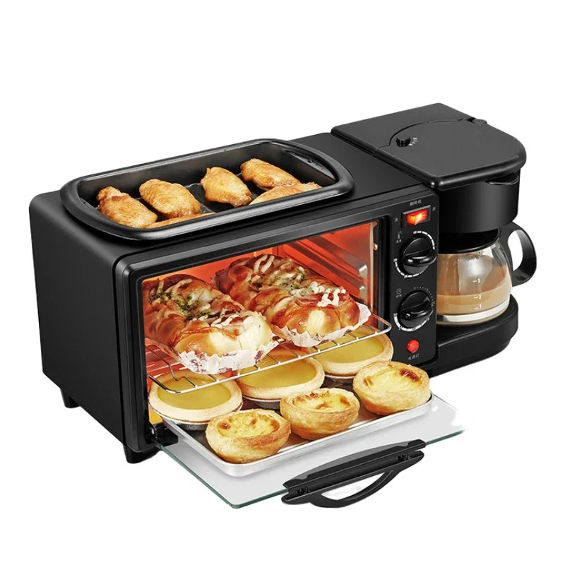 3-in-1 Multifunction Mini Bread Maker Set Breakfast Maker with Sandwich Toaster & Electric Oven for Household Use