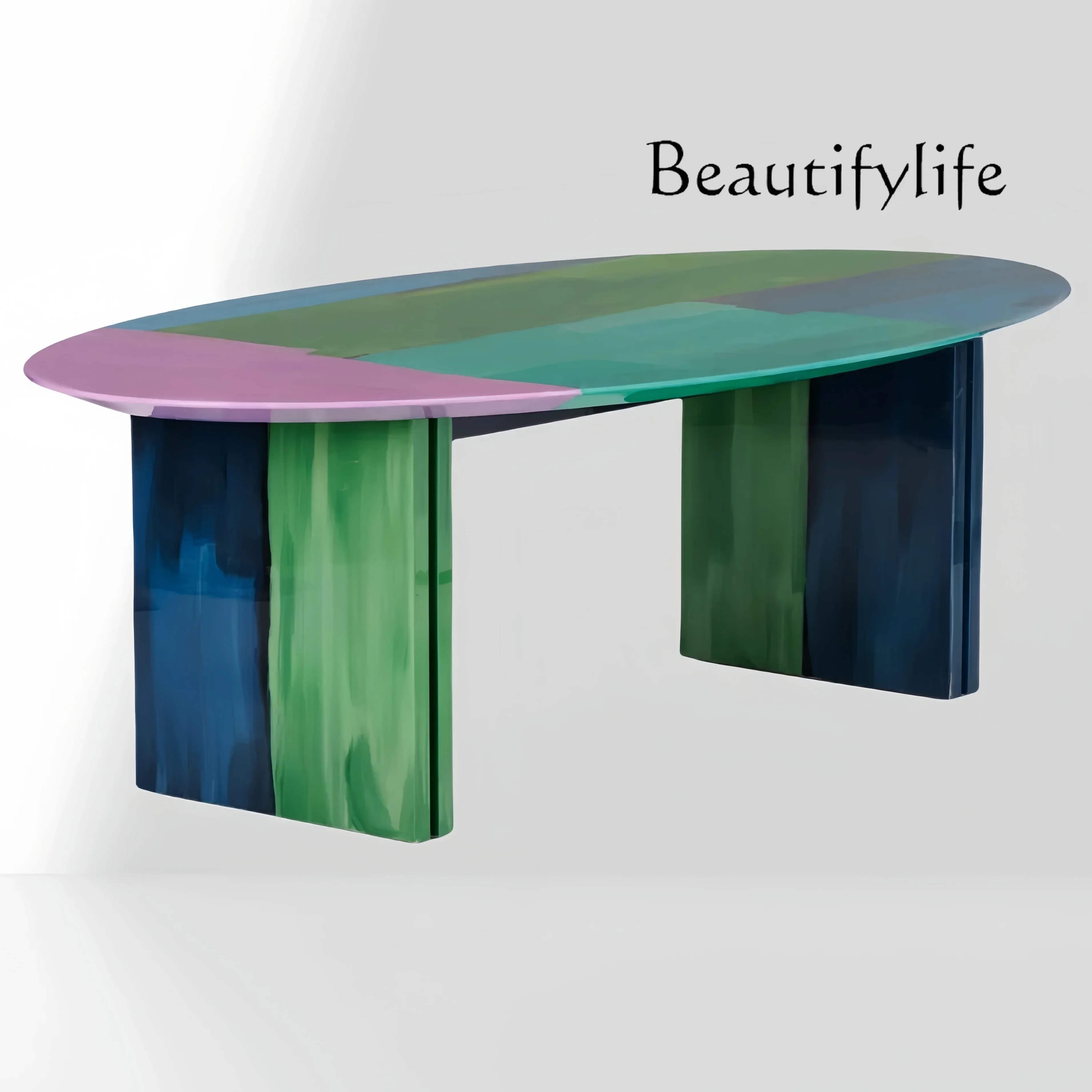 Furniture Art Painting Table Round Hand Painted FRP Creative Dining Table Long Coffee Table Graffiti