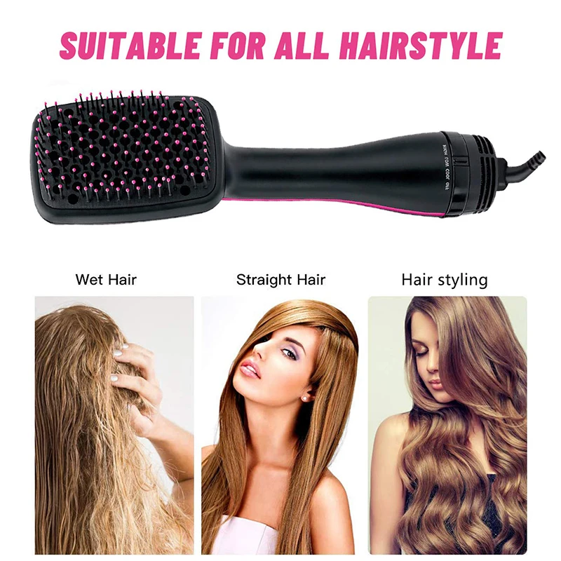 One-Step Fast Heating Ionic Ac Motor Hair Styler Electric Hot Air Brush Comb Concentrator Dryer Straightening Hair Dryer