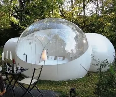 Clear Inflatable Bubble Dome Tent With Tunnel,DIY Transparent Sphere Bubble Hotel Family Gardon Camping Lgloo Living Room