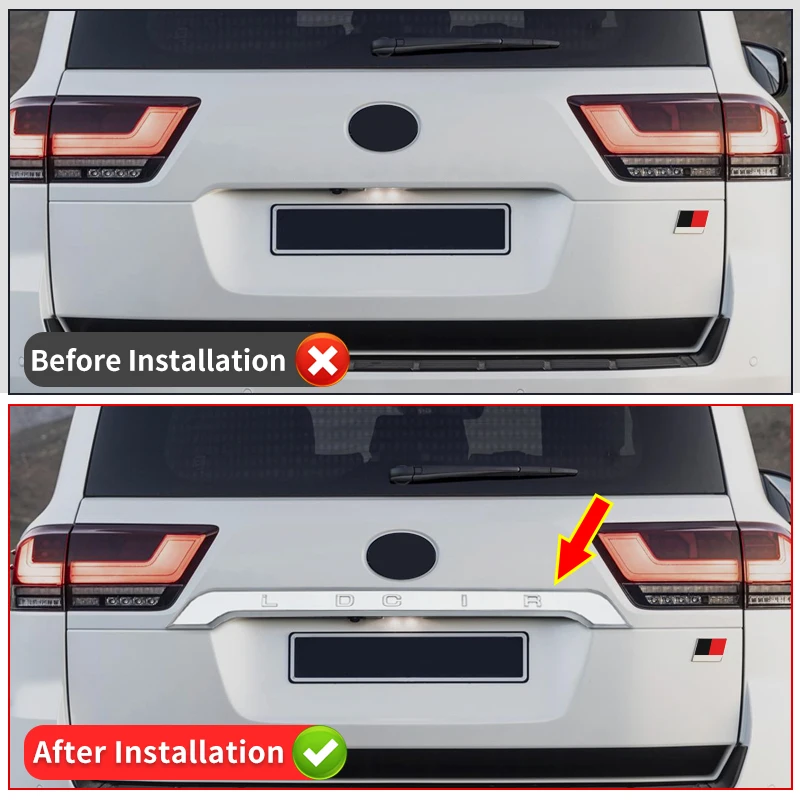 3D Tailgate Decorative Strip Cover For2021-2023 Land Cruiser 300 Lc300 Trunk Chrome Plated Strip Accessories Modification