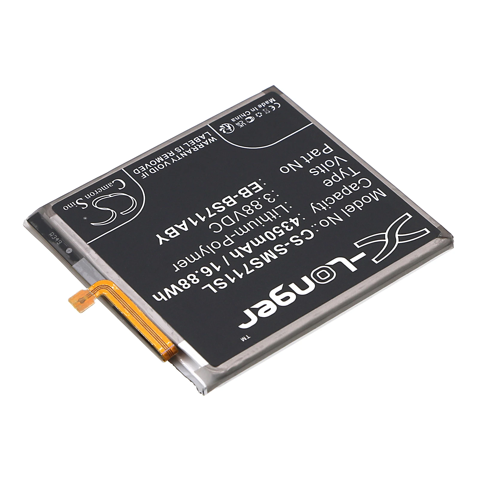 CS Replacement Battery for Samsung SM-S711B,Galaxy S23 FE,Galaxy S23 FE 5G,SM-S711W,M-S711U1 PN:EB-BS711ABY 4350mAh / 16.88Wh