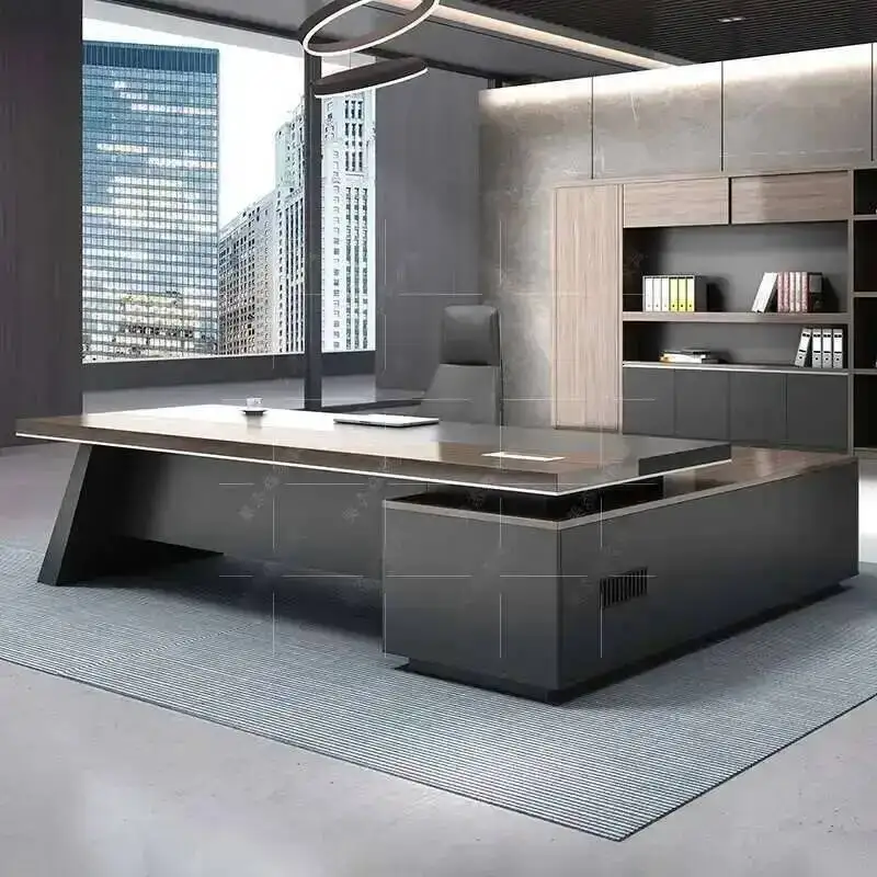 Boss Corner Storage Designer Desk Cabinet Manager Luxury Accessories Filing Cabinets Desk Reception Customized Bureau Furniture