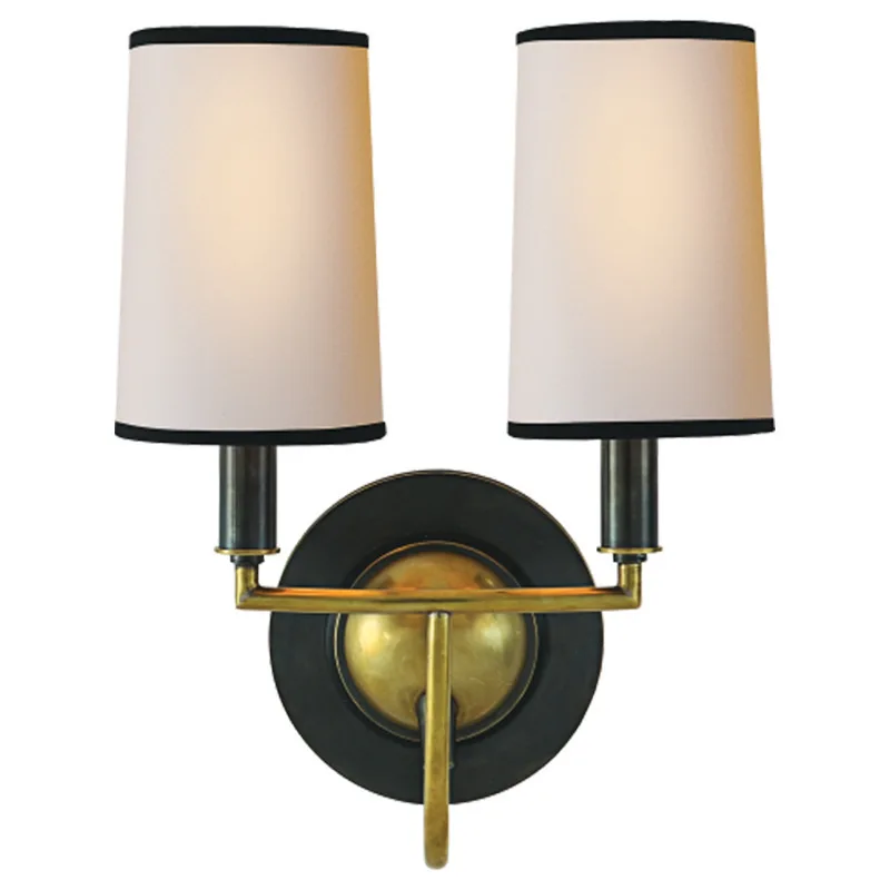 American Designer Wall Lamps Fabric Lampshade LED Wall Sconces Villa Living Room Homestay Restaurant Hotel Balcony Wall Lights