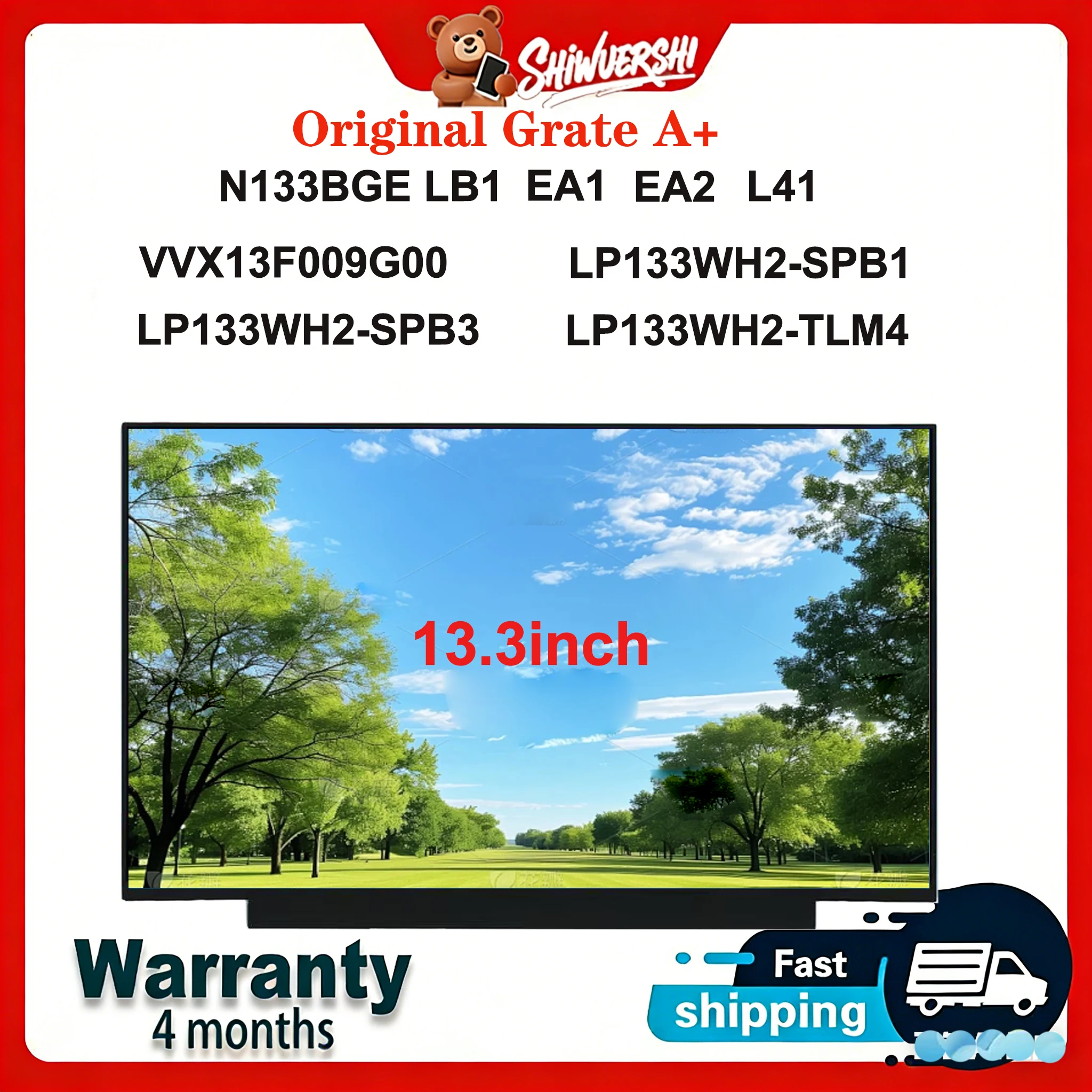 

Новый оригинальный ЖК-экран для ноутбука A+ 13.3 дюйма, тонкая панель N133BGE LB1 EA1 EA2 L41 VVX13F009G00 LP133WH2 SPB1 SPB3 TLM4