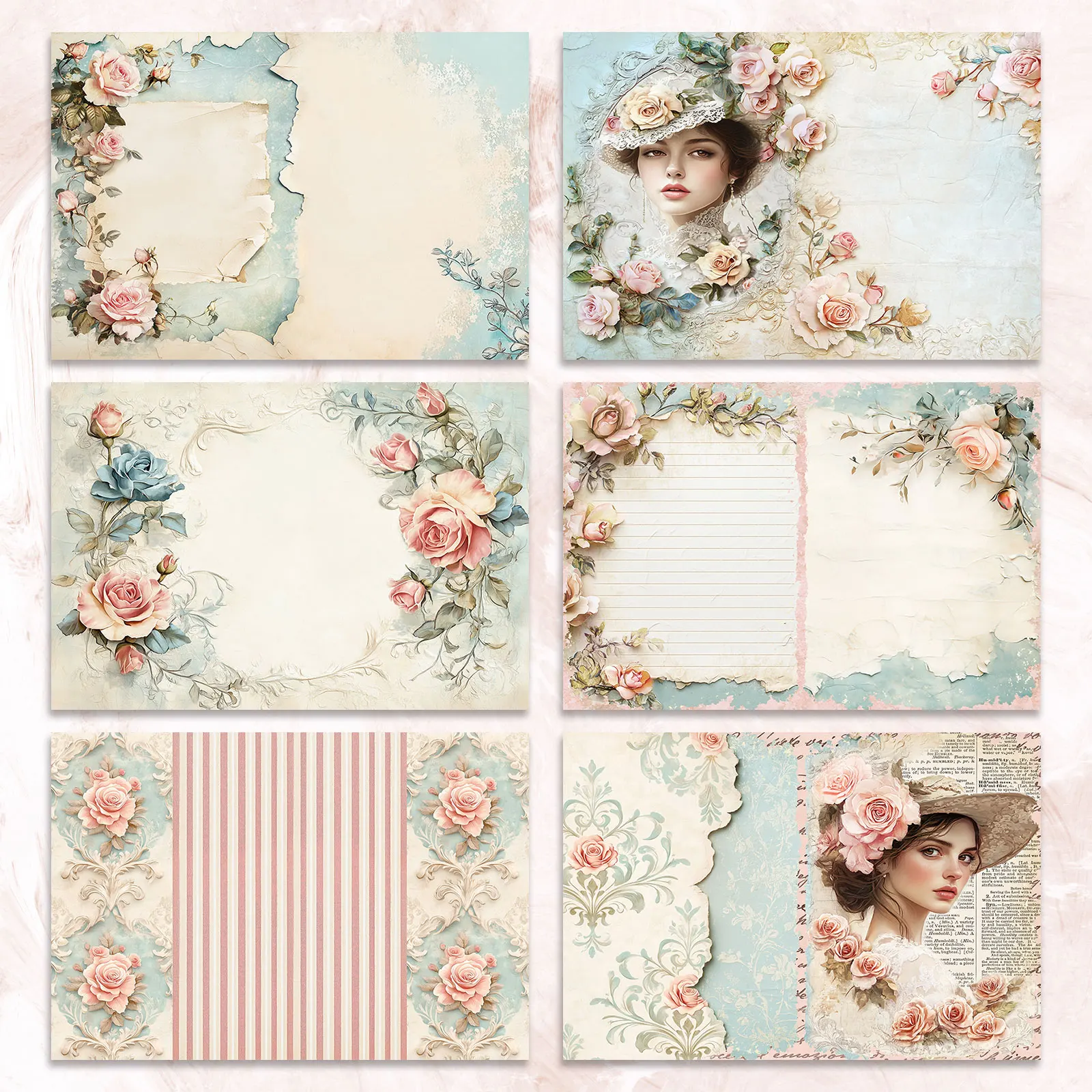 36 ورقة مقاس A5 (إطار ورق رسالة زهرة الإلهة) لقطة ورق رقيق لمذكرات الرصاصة، ومجلة غير المرغوب فيها، وخلفية بطاقة المعايدة