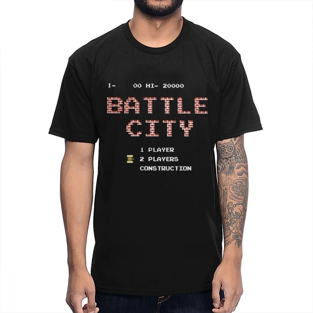 2024 Natural Cotton Old School  Game Battle City T Shirt Casual For Men Homme Tee Shirt Plus Size Guys Punk Designer Stree twear