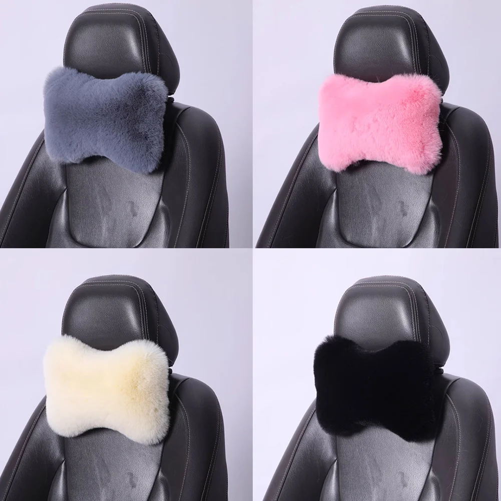 Inverno carro pescoço encosto de cabeça travesseiro macio assento de carro pescoço travesseiro respirável pelúcia cabeça e pescoço apoio sono travesseiro acessórios do carro