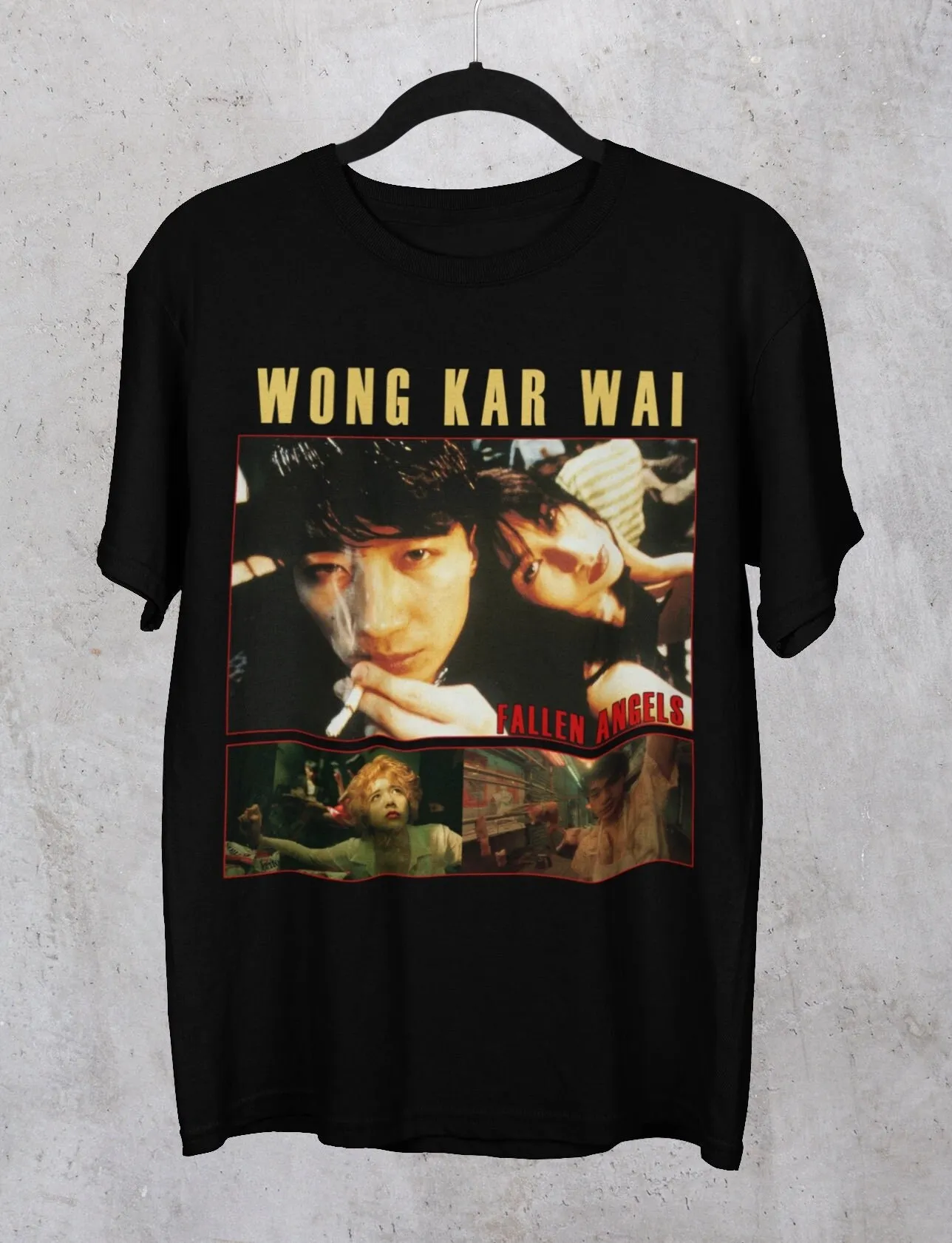 ぬいぐるみ映画Tシャツ、女性のファンのためのwong kar Wai、クラシックヴィンテージダイナミックネックネック、トルト、2