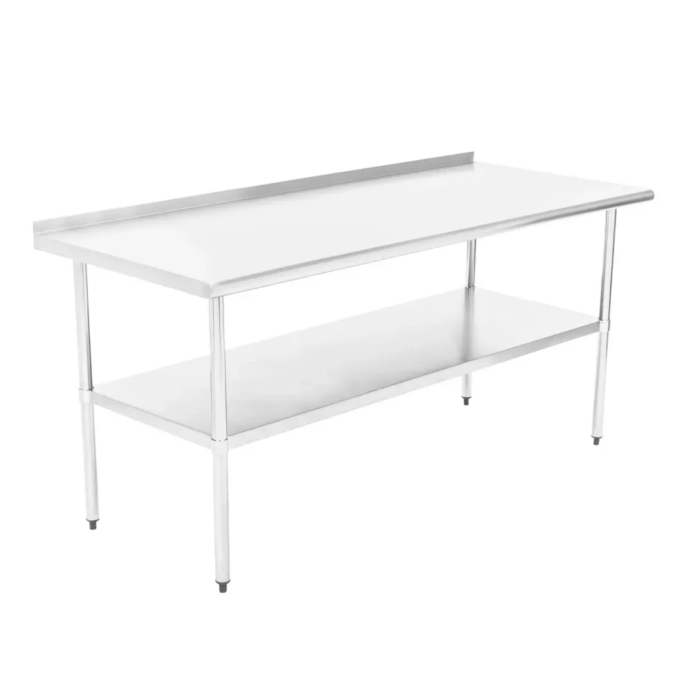 

NSF Certified Stainless Steel Kitchen Prep and Work Table, Commercial Work Table for Restaurant and Home, 72" x 30"