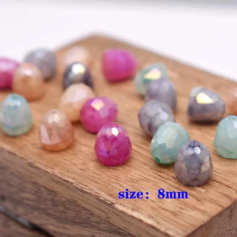 8mm 58pcs New Rose Purple color Faceted Crystal Glass Beads Bell Shape Beads Charm Loose Spacer Glass Beads For Jewelry Making