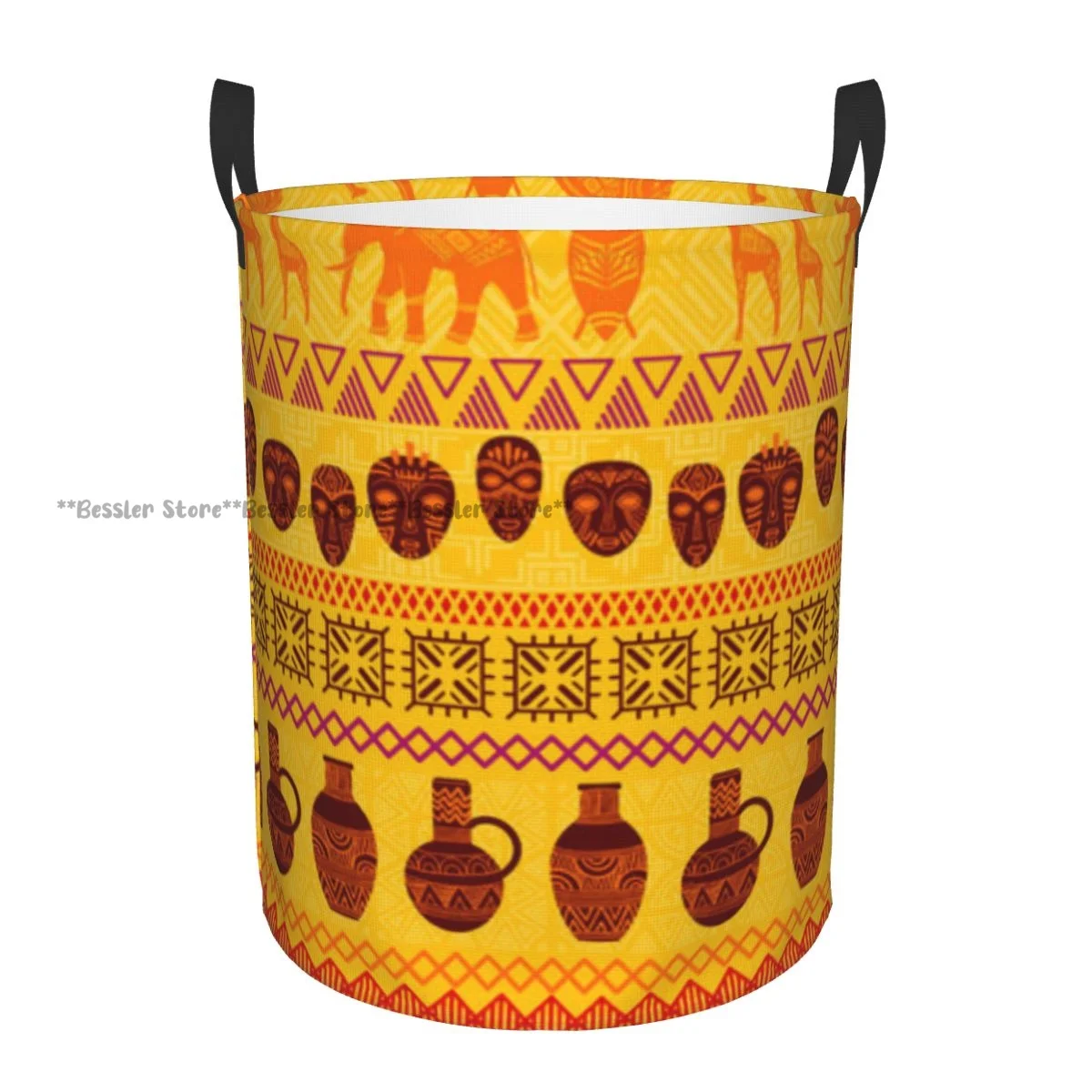 

Племенный этнический геометрический орнамент, корзина для белья, складное ведро для хранения грязной одежды, игрушек, домашнее хозяйство