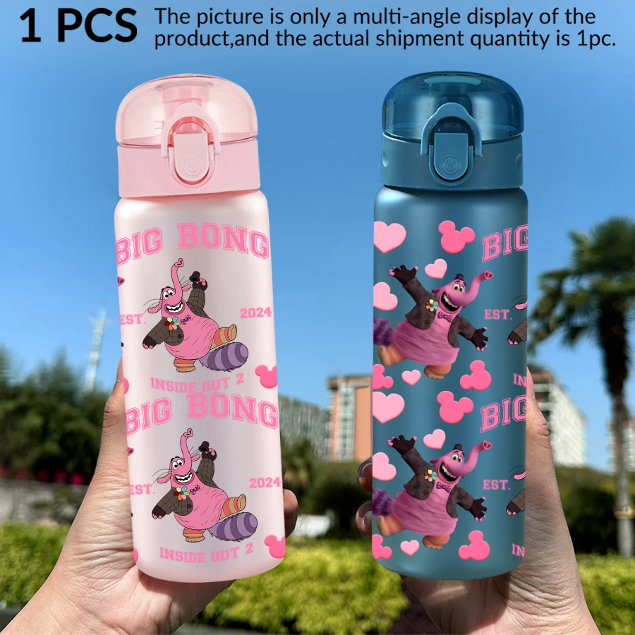 Bouteille d'eau en plastique avec personnage rose Disney, motif/motif en forme de cœur, tasse de sport de 26oz, cadeau d'anniversaire/de rentrée scolaire, 1 pièce
