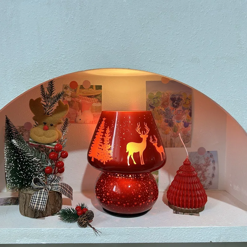 クリスマスキノコテーブルランプ雰囲気ナイトライト結婚式の寝室のベッドサイドランプ