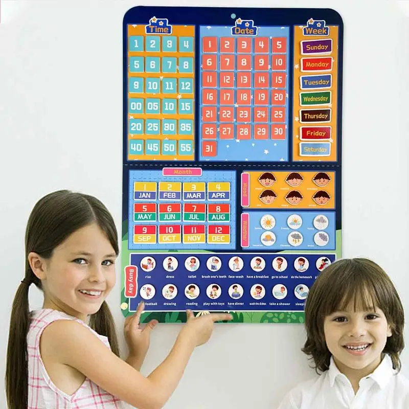 Calendar And Clock For Kids Educational Toddler Calendar Learning For Home Kids Calendar Learning Early Education Learning