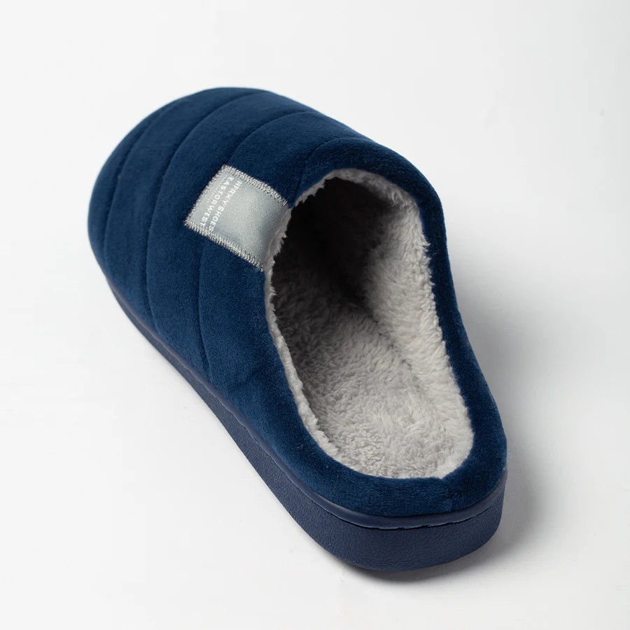 Large Size Men\'S Cotton Shones Winter Casual Warm Plush Women Men Special Indoor Slippers Couples Non-Slip Stripe Slide Slipper