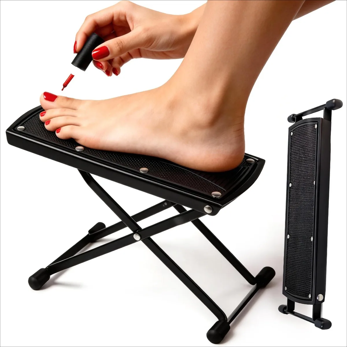 Repose-pieds pour pédicure, support de pieds réglable avec base antidérapante, facile à utiliser à la maison, fini les courbements et les étirements, kit de pédicure beauté