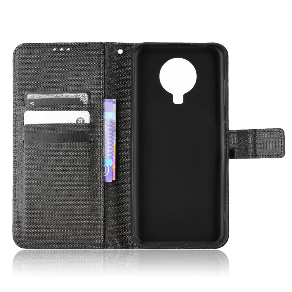 For Nokia G10 G20 Case Luxury Flip Diamond Pattern Skin PU Leather Wallet Stand Case For Nokia G 10 G 20 Phone Bag view 3