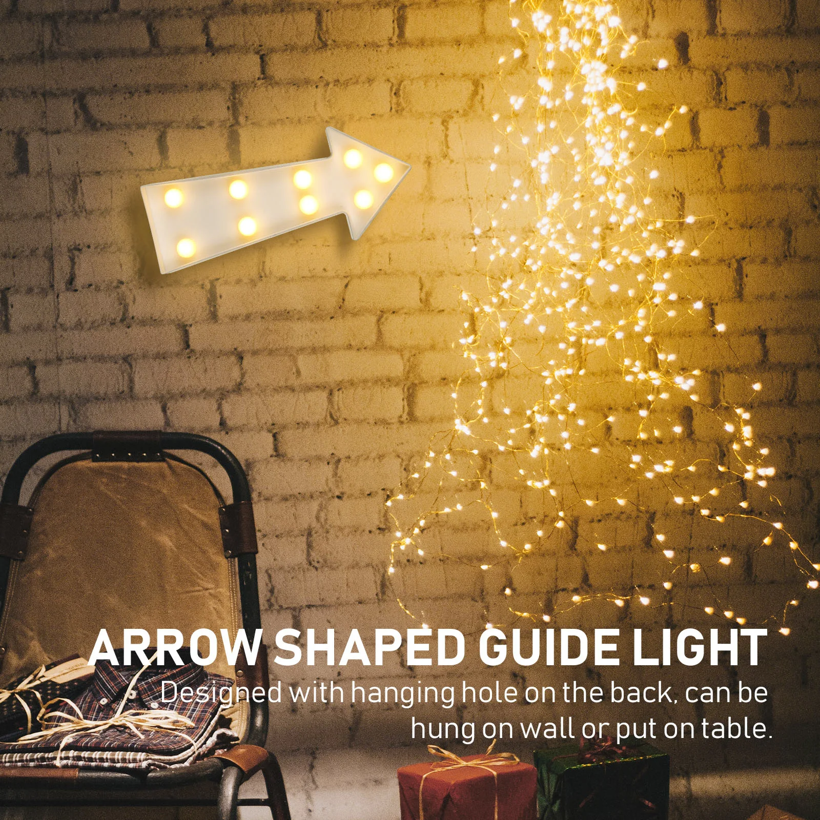 7 Leds Arrow Sign Night Light Operated Arrow Shaped Lamp for Room Home Decoration Birthday Party Christmas Lighting