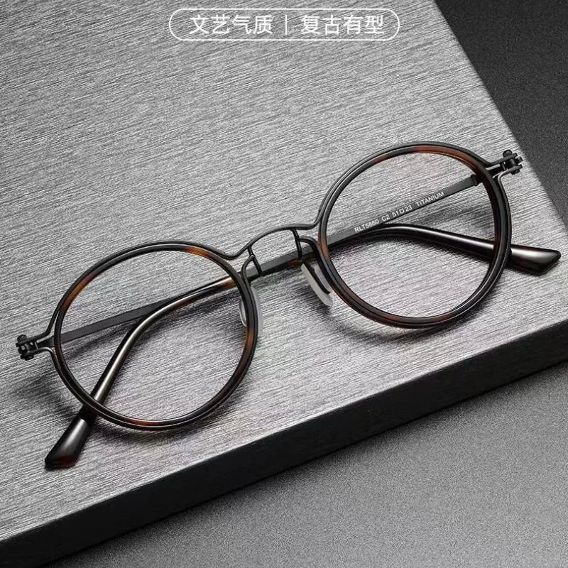 

Japanese Fashion Retro Handmade Glasses Alloy Brand Men's Glasses Exquisite Prescription Optical Designer Glasses Frame Women