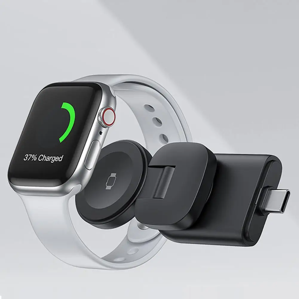 Портативный 360° °   Беспроводное зарядное устройство для умных часов, магнитная мини-подставка для зарядки, совместимая со всеми сериями зарядки часов