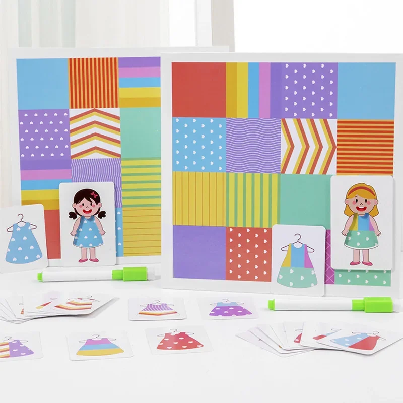 Montessori Holz Ändern Kleidung Farbe Passenden Kampf Spiele Puzzle Hand Auge Koordination Training Pädagogisches Spielzeug Für Kinder