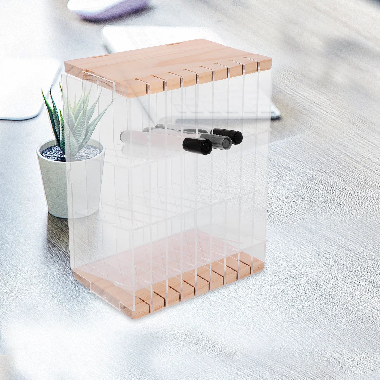 

Markers Holder Desk Organizer Desktop Stationery Organizer Multi-functional Stationery Storage Rack for Pens Desktop Pen Box