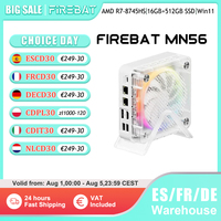 FIREBAT MN56 MINI PC AMD R7-8745HS Mini PC Windows11 DDR5 16GB+ 512GB SSD 8 Cores  Desktop Computer BT 5.2 WIFI6 HDMI TYPE-C USB