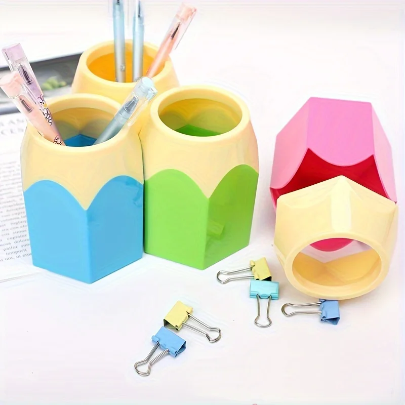 2pcs creative and cute pen holders - stylish desktop storage containers for home offices