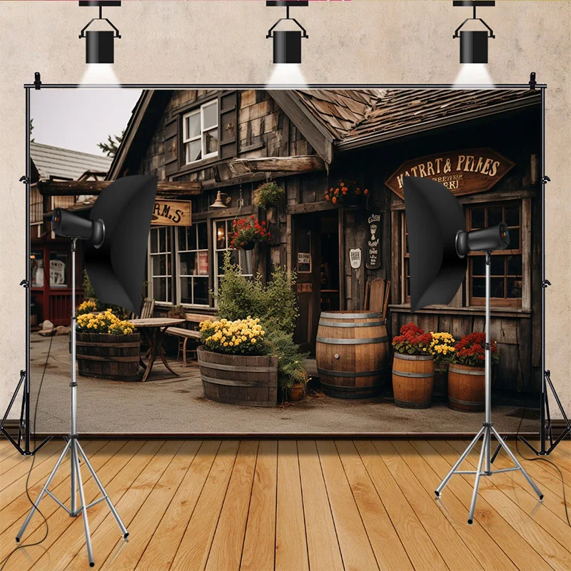 Vintage Old Tavern Barista Coffee Shop Bar Photography Backdrop Warm Medieval Inn Fantasy Retro Photo Studio Background LJG-07